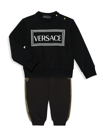 Shop Versace Baby's & Little Kid's Logo Sweatshirt In Black