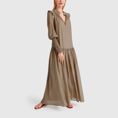 Shop Bird & Knoll Cecile Maxi Dress In Taupe