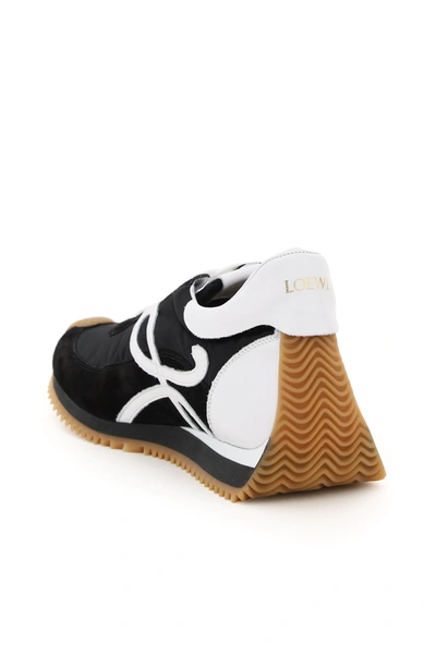 Loewe Flow Runner Suede And Leather Sneakers In Black,white