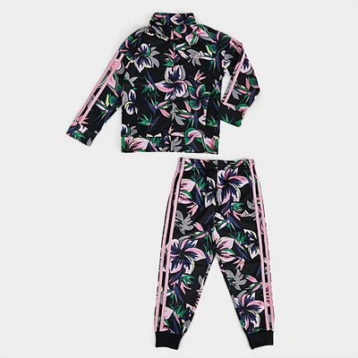 Adidas girls sales floral tracksuit