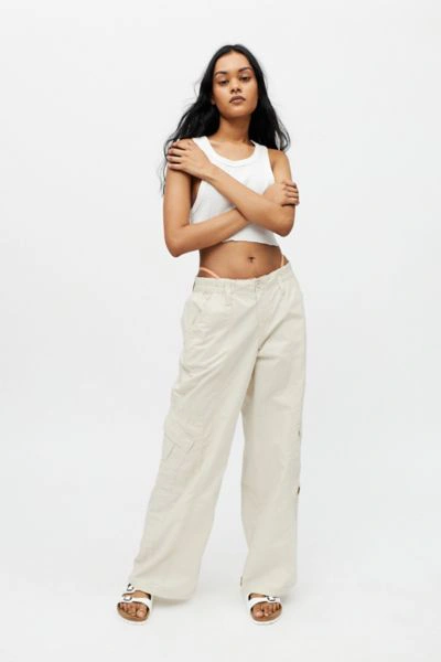 Shop Urban Outfitters Y2k Low-rise Relaxed Cargo Pant In Cream At
