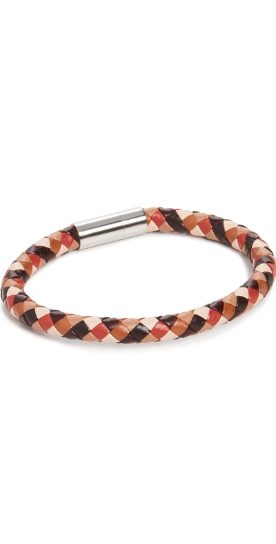 Shop Paul Smith Leather Bracelet In Chocolate