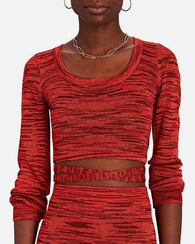 Shop Alexis Loli Space Dyed Knit Crop Top In Red