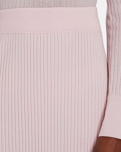 Shop Sablyn Debs Cashmere Rib Knit Midi Skirt In Pink