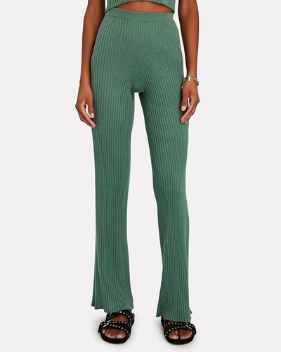 Shop Sablyn Jordan Cashmere Rib Knit Pants In Green