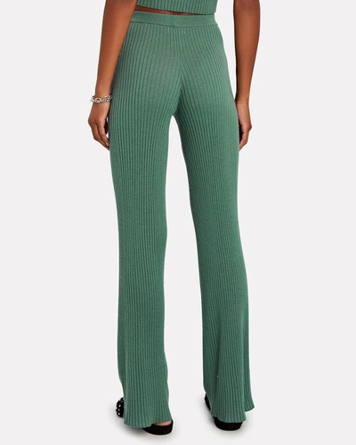Shop Sablyn Jordan Cashmere Rib Knit Pants In Green
