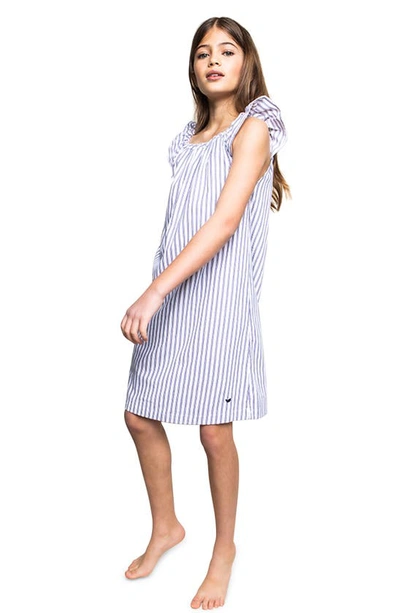 Shop Petite Plume Isabelle Ticking Stripe Nightgown In Navy Multi