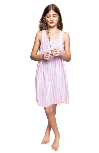 Shop Petite Plume Kids' Gingham Nightgown In Pink Multi