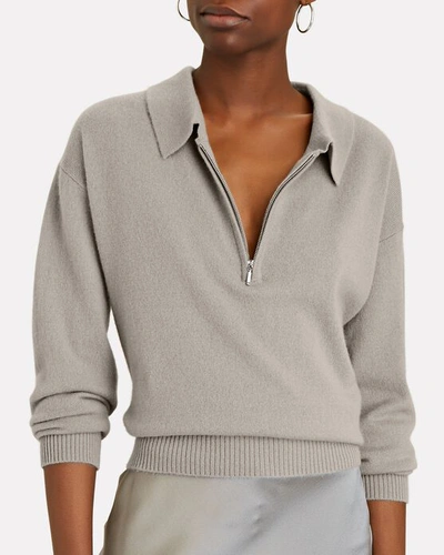 Shop Sablyn Darlene Cashmere Half-zip Sweater In Grey