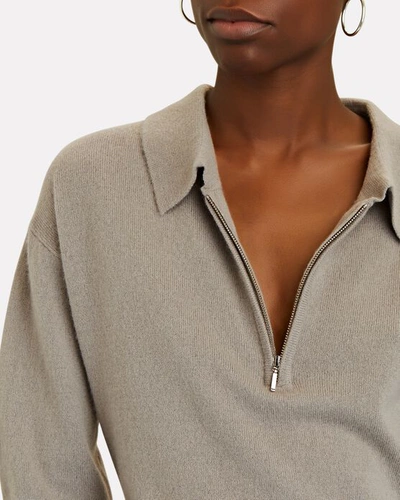 Shop Sablyn Darlene Cashmere Half-zip Sweater In Grey