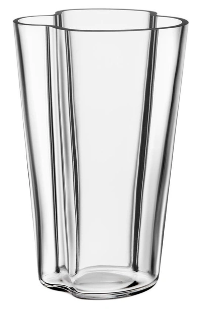 Shop Iittala Alvar Aalto Glass Vase In Translucent