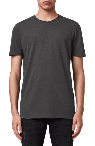 Shop Allsaints Slim Fit Crewneck T-shirt In Washed Black