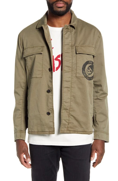 Shop John Varvatos Misfits Graphic Sateen Jacket In Olive