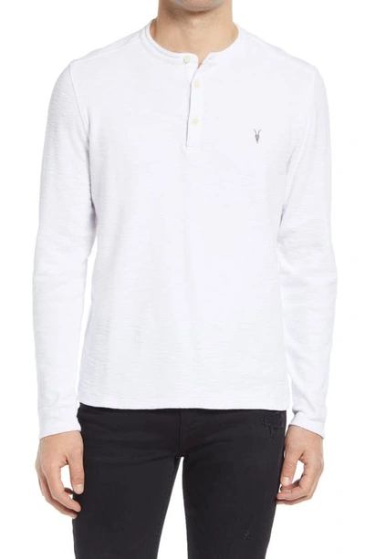 Shop Allsaints Muse Long Sleeve Thermal Henley In Optic White