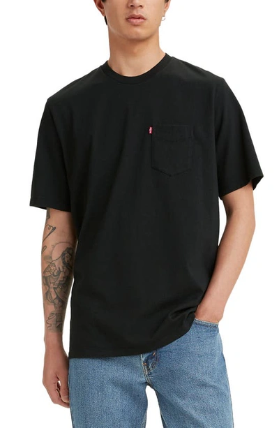 Shop Levi's ® Premium Relaxed Fit Pocket T-shirt In Mineral Black