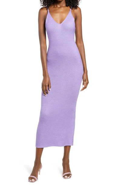 Shop Afrm Jasper Sleeveless Knit Dress In Lilac