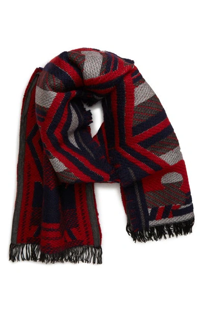 Shop Tory Burch Maverick Whipstitch Scarf In Red