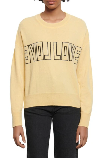 Shop Sandro Yelli Wool & Cashmere Sweater In Yellow