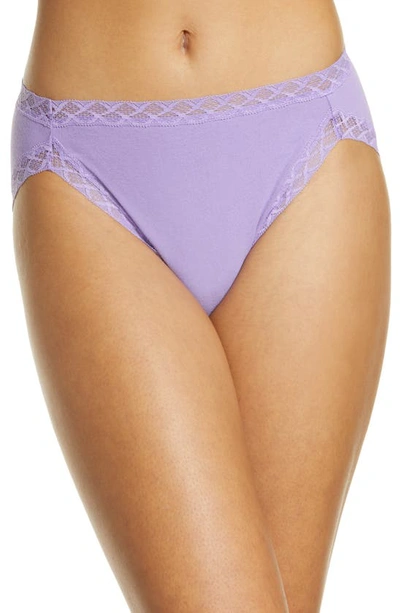 Shop Natori Bliss Cotton French Cut Briefs In French Lilac