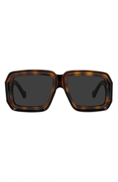 Shop Loewe X Paula's Ibiza 56mm Mask Sunglasses In Shiny Classic Havana/ Smoke