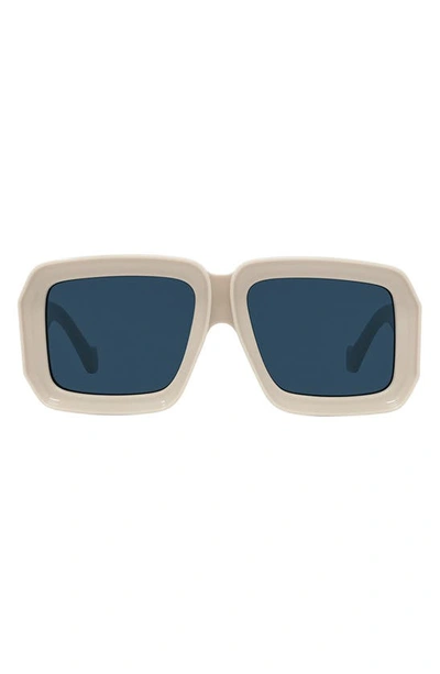 Shop Loewe X Paula's Ibiza 56mm Mask Sunglasses In Shiny Beige/ Blue