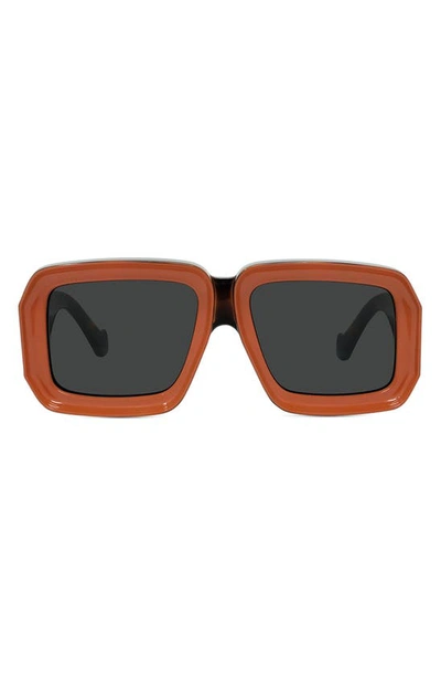 Shop Loewe X Paula's Ibiza 56mm Mask Sunglasses In Shiny Orange Havana/ Smoke