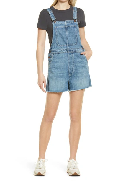 Shop Madewell Adirondack Short Overalls In Wrightwood Wash