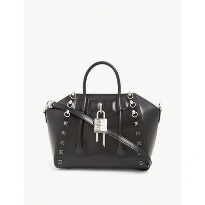 Shop Givenchy 001-black Antigona Lord Shine Leather Tote Bag