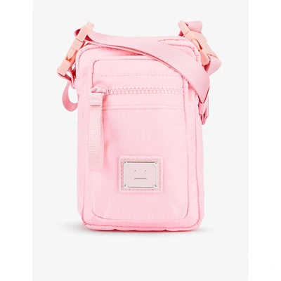Shop Acne Studios Womens Bright Pink Face Shell Cross-body Phone Bag