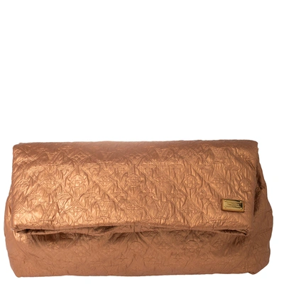 Pre-owned Saumon Monogram Limelight Clutch In Gold
