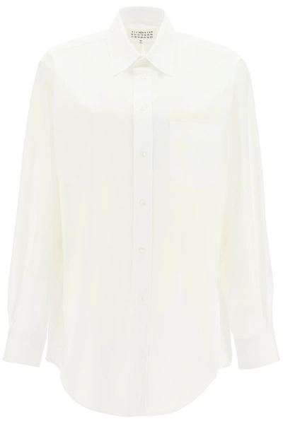 Shop Maison Margiela Oversize Button Shirt In White