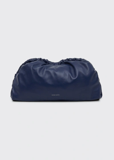 Shop Mansur Gavriel Mini Lambskin Cloud Clutch Bag In Blue