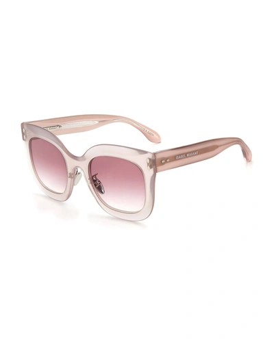 Shop Isabel Marant Oversized Square Acetate Sunglasses In Nude Blush