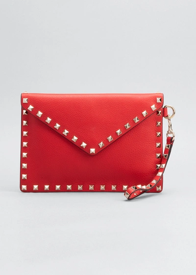 Valentino Rockstud V-Flap Pouch Clutch Bag