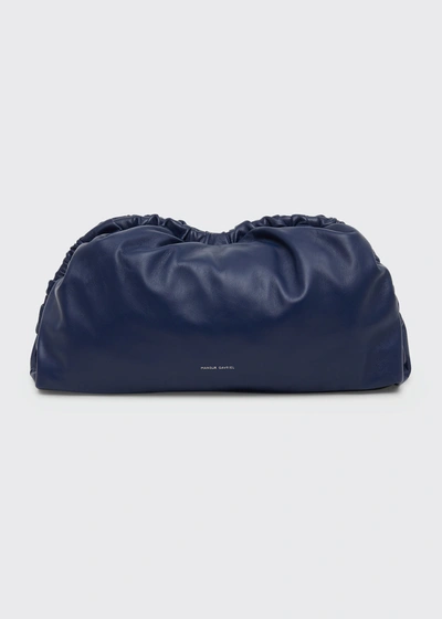Shop Mansur Gavriel Soft Ruffled Clutch Bag In Blue