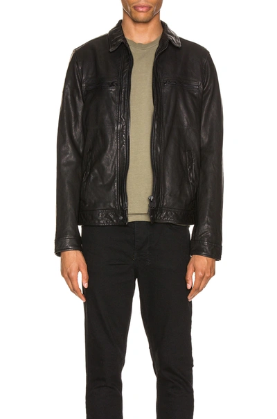 Shop Allsaints Lark Leather Jacket In Black