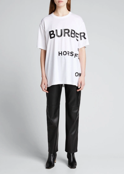 Shop Burberry Carrick Exploded Horseferry Print Oversized T-shirt In White