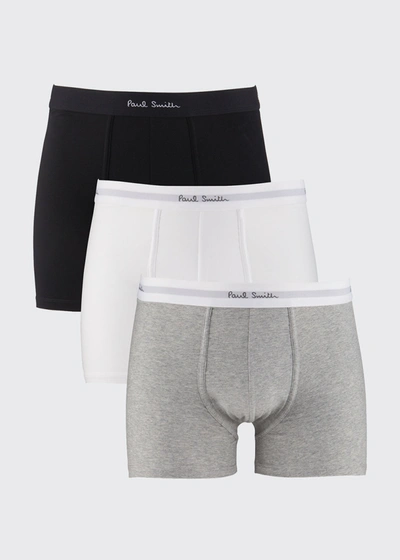 Shop Paul Smith Men's 3-pack Solid Boxer Trunks In 2a Multi