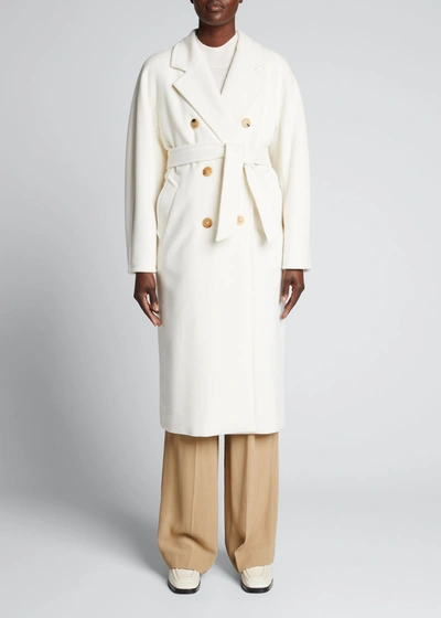 Shop Max Mara Madame Wool-cashmere Coat In White