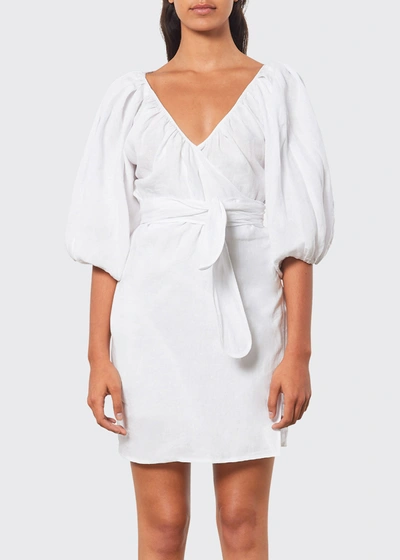 Shop Mara Hoffman Coletta Mini Coverup Wrap Dress In White
