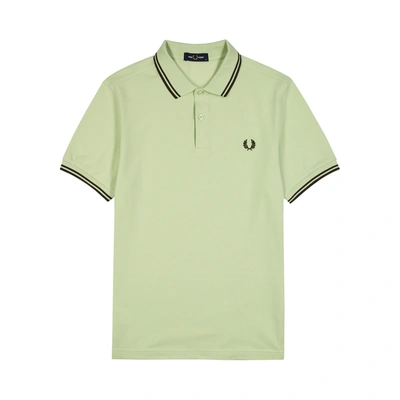 Shop Fred Perry Lime Piqué Cotton Polo Shirt In Light Green