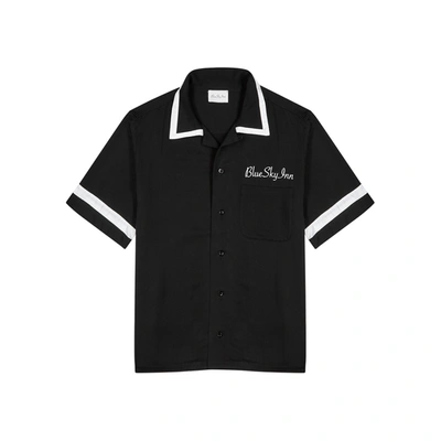 Shop Blue Sky Inn Waiter Monochrome Striped Shirt In Black