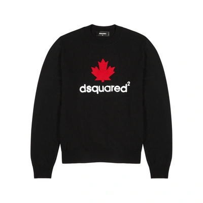 Shop Dsquared2 Black Logo Wool Jumper