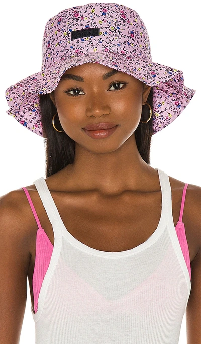 Shop Ganni Floral Bucket Hat In Pink