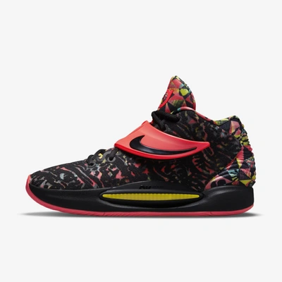 Shop Nike Kd14 Basketball Shoe In Black,yellow Strike,bright Crimson