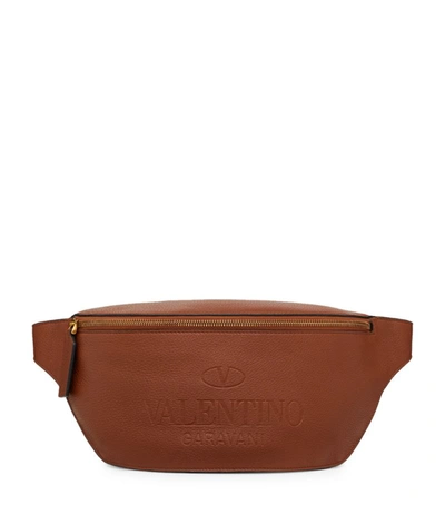 Shop Valentino Garavani Leather Identity Belt Bag In Brown