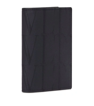 Shop Valentino Garavani Leather Vltn Times Card Case In Black