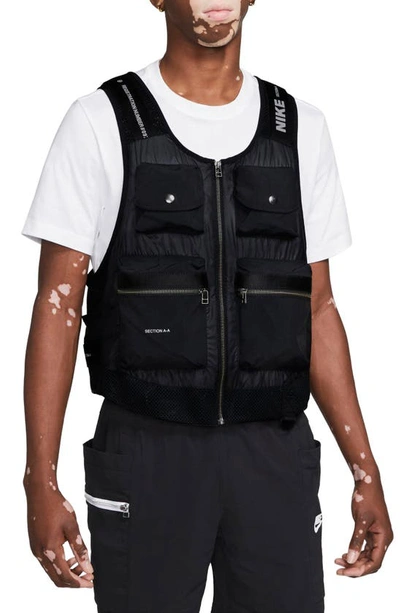 Shop Nike City Made Woven Vest In Black/ Black/ White