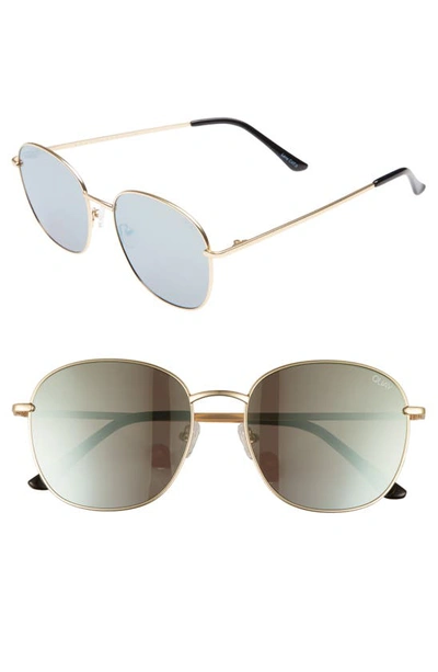 Shop Quay Jezabell 57mm Round Sunglasses In Gold/ Gold