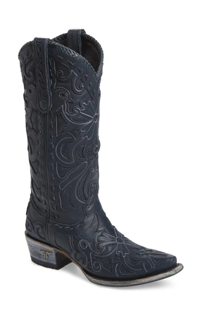 Shop Lane Boots Robin Western Boot In Navy Leather